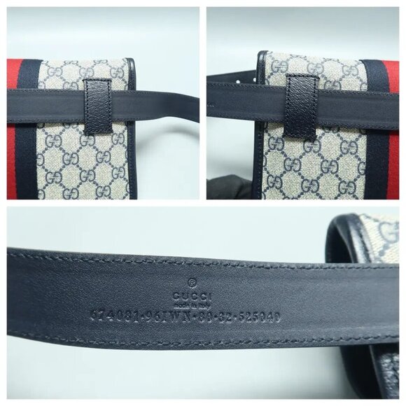 GUCCI Ophidia Navy Canvas Shoulder Bag 1026-123124 - Picture 6 of 12